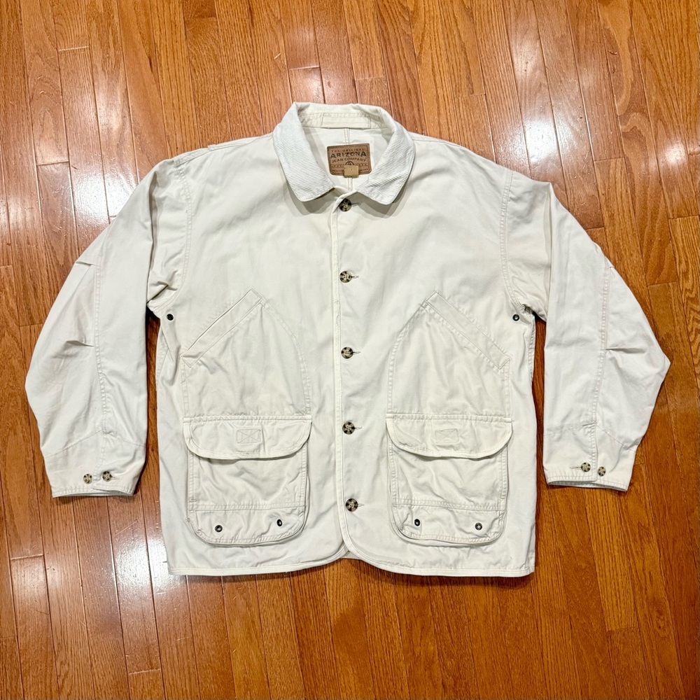 Vintage Arizona Jean Co Canvas Chore Jacket Barn Coat Mens Large Corduroy Collar